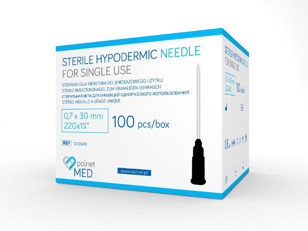 Igły j.u. POLnet-MED 0.7 x 30mm 100szt