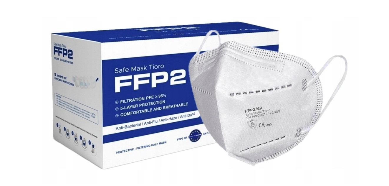Półmaska ochronna FFP2 biała 25szt