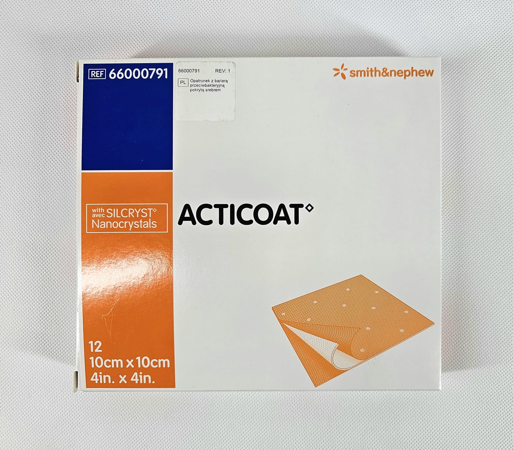 Acticoat 10* 10cm 1szt antybakteryjny opatrunek ze srebrem nanokrystalicznym