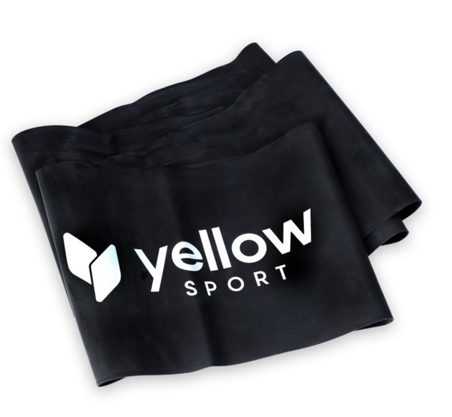 Guma do ćwiczeń yellowFLAT band czarna opór 12-15 kg