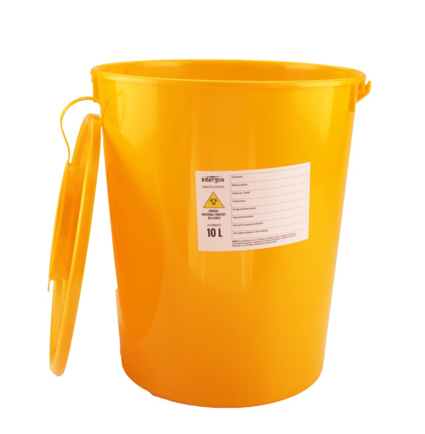 Pojemnik na odpady medyczne 10L żółty 1szt