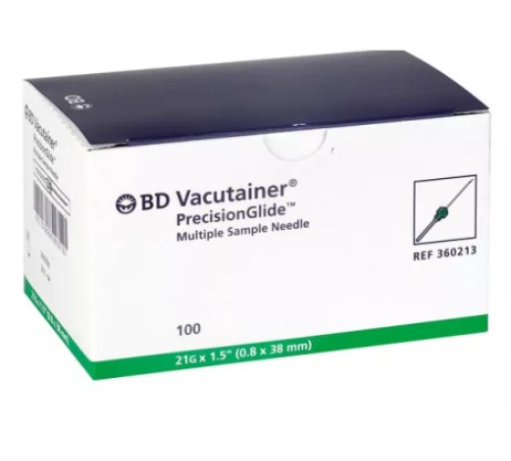 Igły systemowe 21G 0,8* 38 100szt BD Vacutainer (360213)