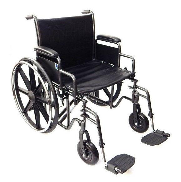 Wózek inwalidzki stalowy BIG-TIM wzmocniony 225kg K7 rozm. 61cm