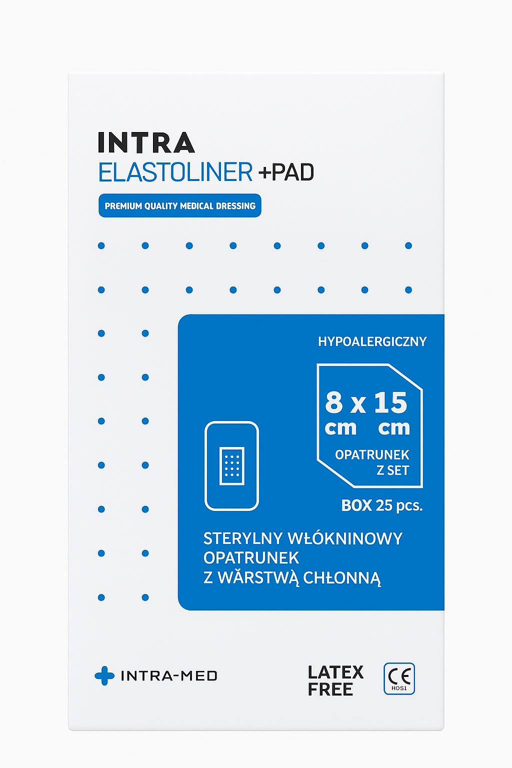 Opatrunek z wkładem chłonnym ELASTOLINER+PAD 8cm x 15cm 25szt