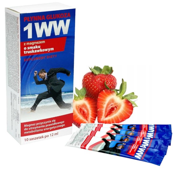 Glukoza 1WW 10x12ml o smaku truskawkowym