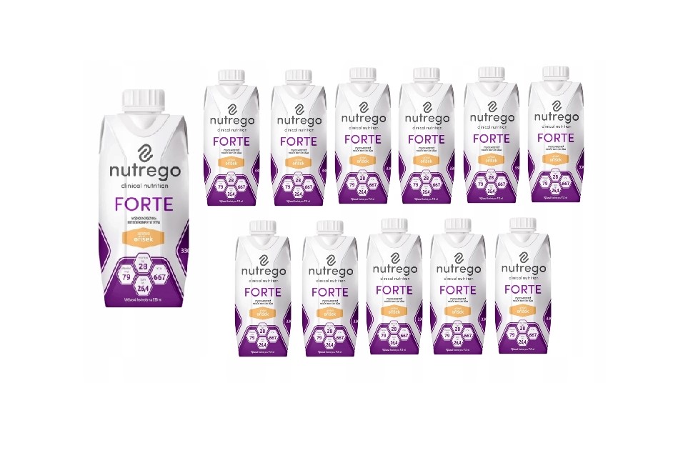 Nutrego Forte 12x330 ml Orzechowy wysokokaloryczna, wysokobiałkowa dieta