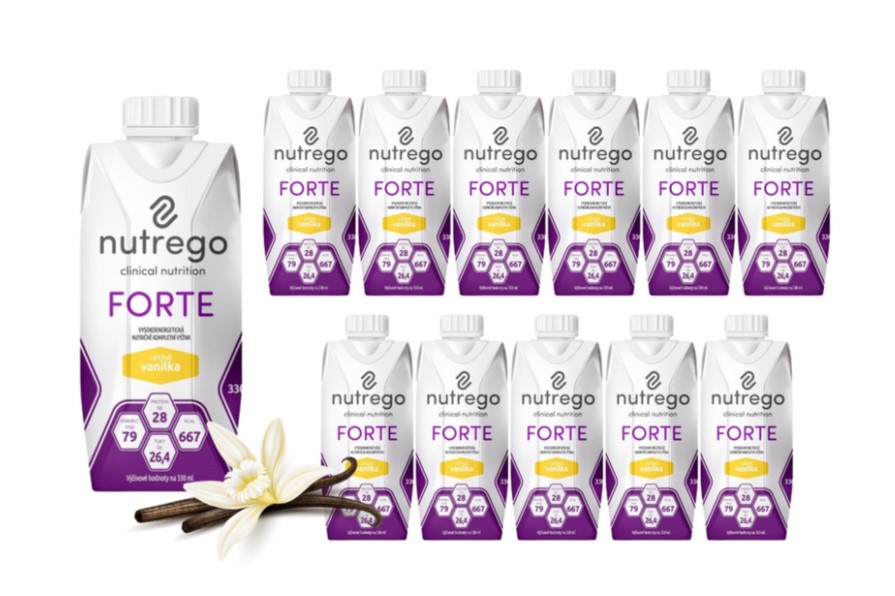Nutrego Forte 12x330 ml Wanilowy wysokokaloryczna, wysokobiałkowa dieta