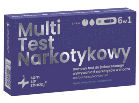 Test do wykrywania narkotyków Multitest 6 (AMP, COC, THC, MDMA, OPI, MOP)