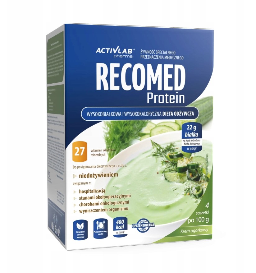 Recomed Protein 4x100g krem ogórkowy