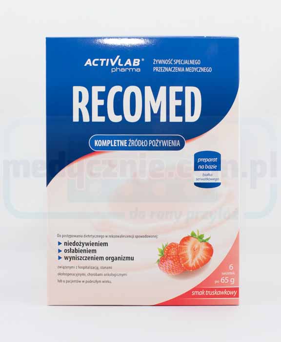 RecoMed koktail odżywczy 6x65g truskawka