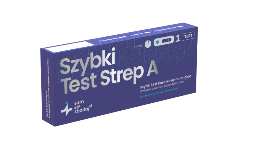 Test Strep A - angina paciorkowcowa, ból gardła, wynik w 5 min