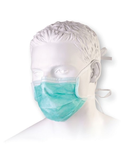 Maska chirurgiczna na troki zielona 50szt typ II medyczna, trójwarstwowa