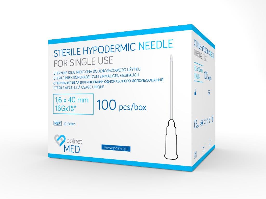 Igły j.u. POLnet-MED 1,6 x 40mm 100szt