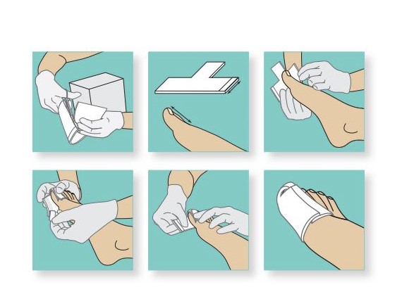 Ligasano white sterile 14 x 10 x 0,5cm 1szt Bandaż na palce w kształcie litery T