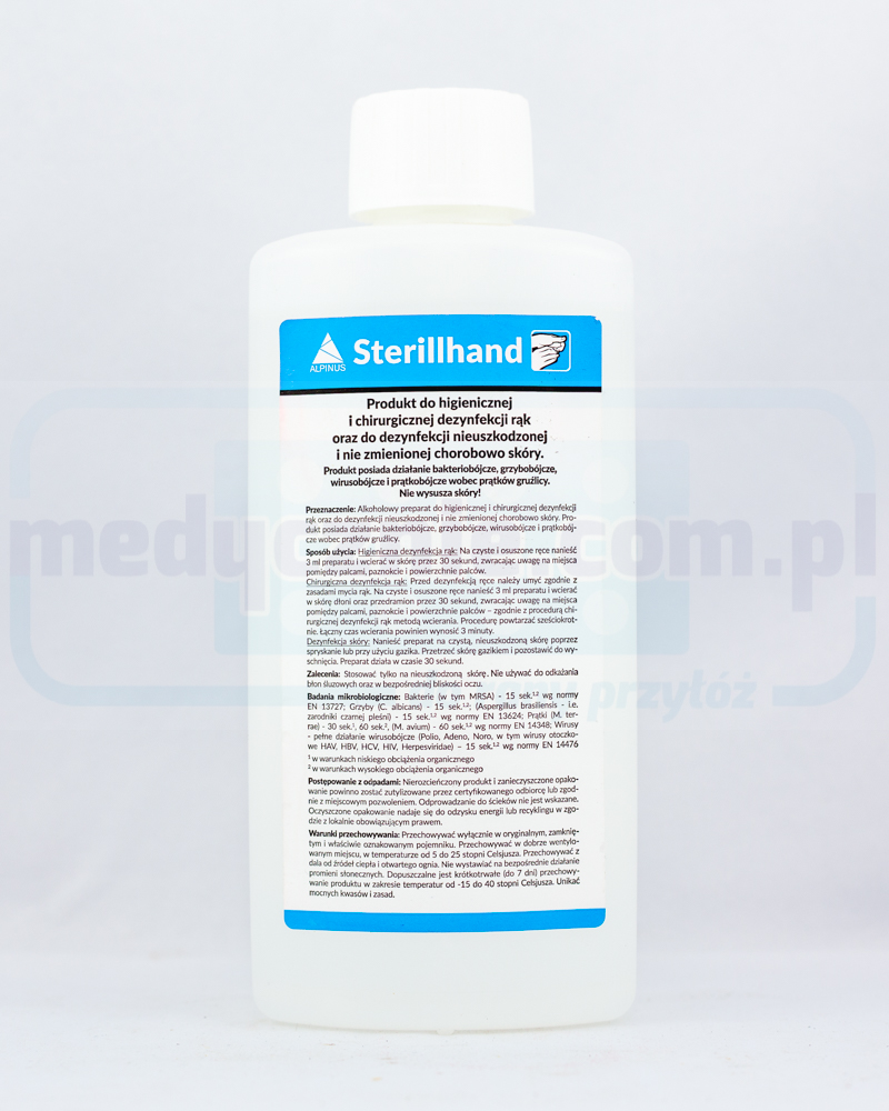 Sterillhand 500ml z pompką płyn do chirurgicznej i higienicznej dezynfekcji rąk