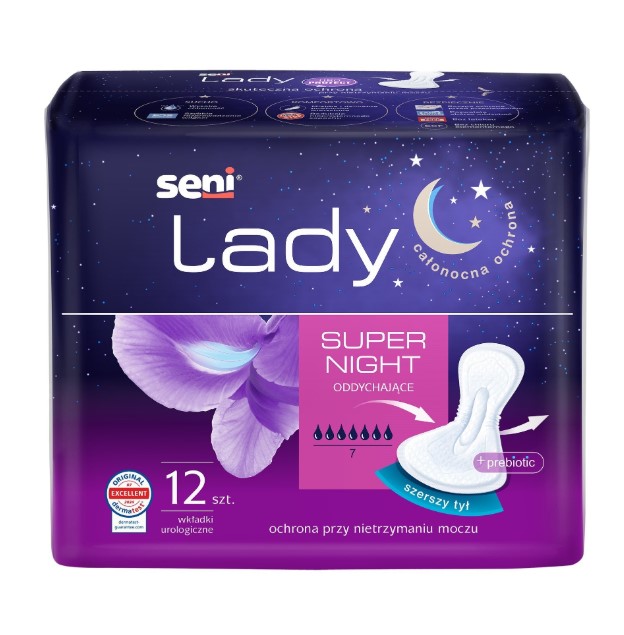 Wkładki urologiczne 12szt Seni Lady Super Night