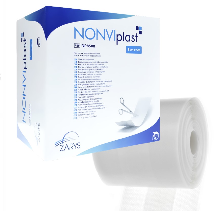 Plaster włókninowy z opatrunkiem NONVIPLAST 8cm x 5m
