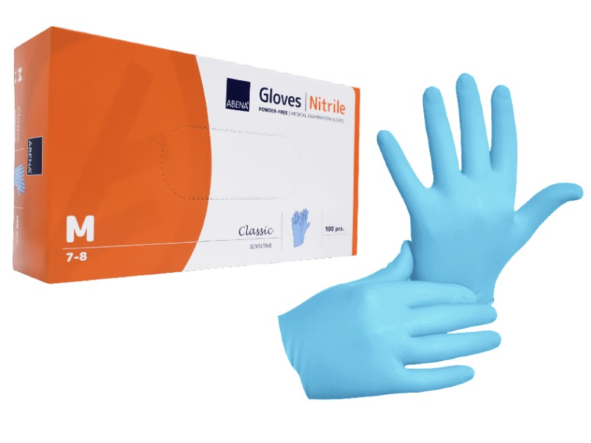 Rękawice nitrylowe niebieskie M 100szt Abena