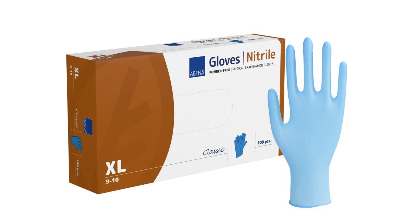 Rękawice nitrylowe niebieskie XL 100szt Abena