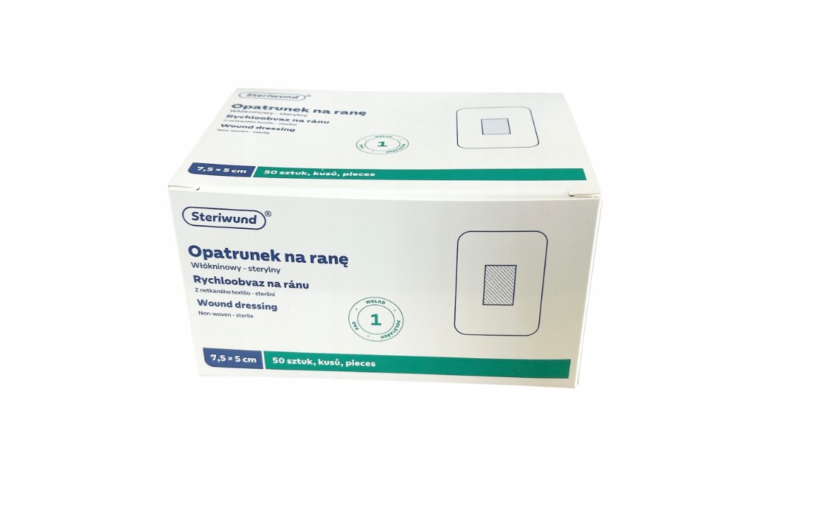 Opatrunek z wkładem chłonnym STERIWUND 7,5cm x 5cm 50szt
