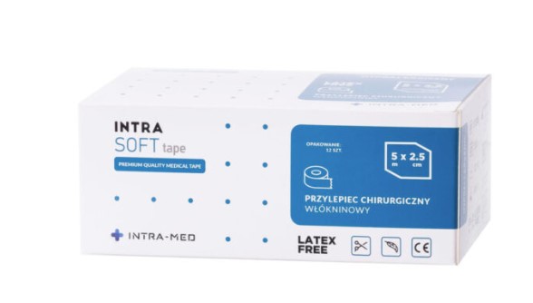 Plaster hypoal. włókninowy 2,5cm*5m 1szt Intra Soft