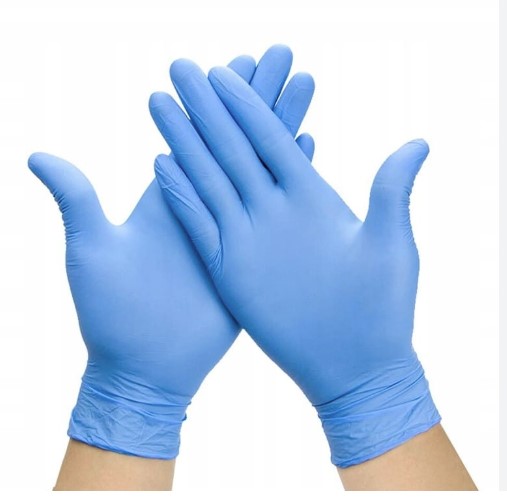 Rękawice nitrylowe niebieskie L 100szt Polnet