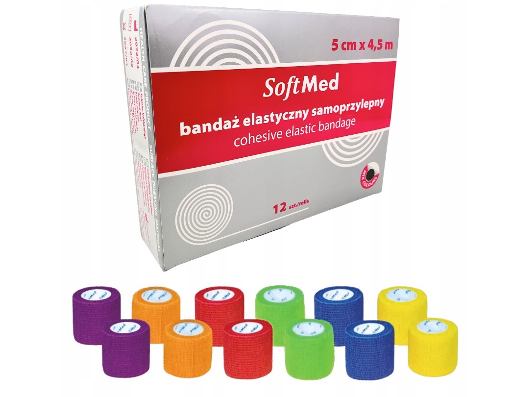 Opaska kohezyjna 5cm*4,5m 12szt  SOLID I zestaw