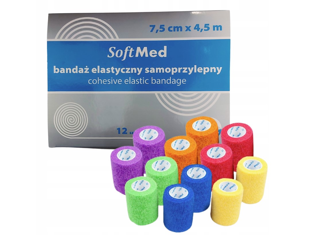 Opaska kohezyjna 7,5cm*4,5m 12szt SOLID I zestaw