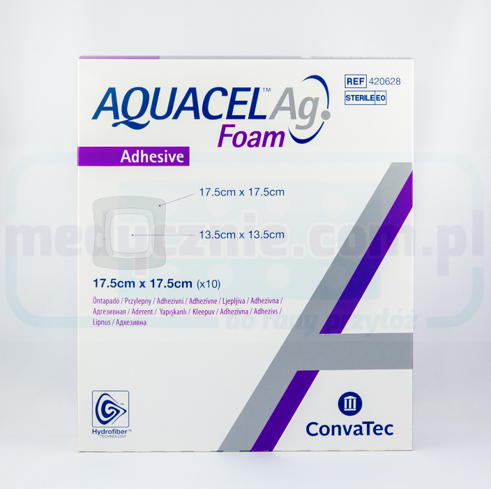 Aquacel Foam Ag Adhesive 17,5*17,5cm wielowarstwowy opatrunek piankowy 1szt - obrazek 2