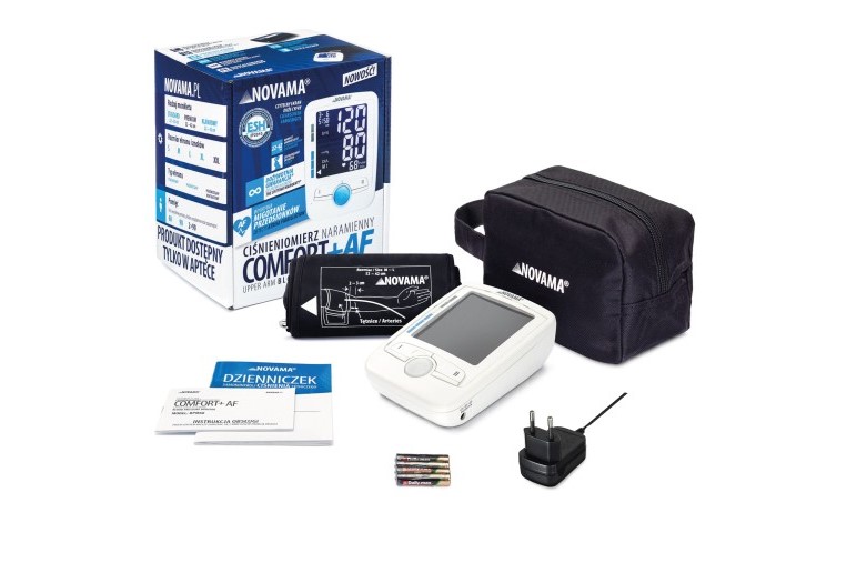 Ciśnieniomierz elektroniczny z zasilaczem NOVAMA COMFORT+ AF I IHB wykrywa migotanie przedsionków - obrazek 2