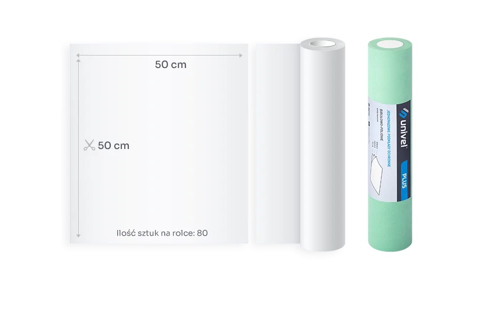 Podkład podfoliowany UNIVEL PLUS 2x bibuła 1x folia 50cm x 50m Zielony