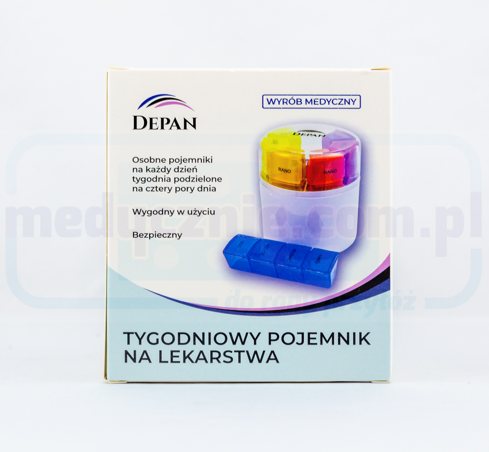 Pojemnik na lekarstwa tygodniowy - okrągły