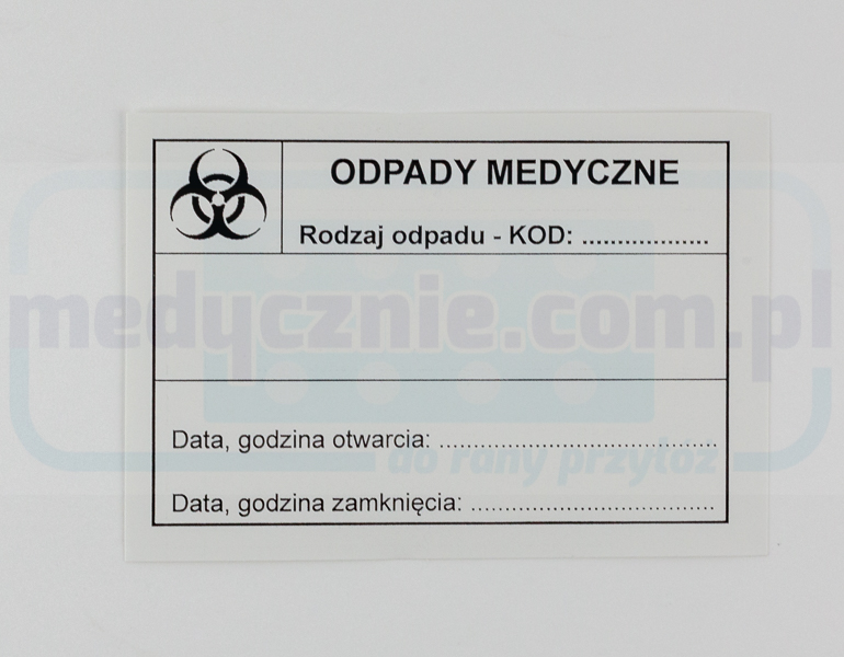 Naklejka 100szt 10* 7cm na pojemniki na odpady medyczne