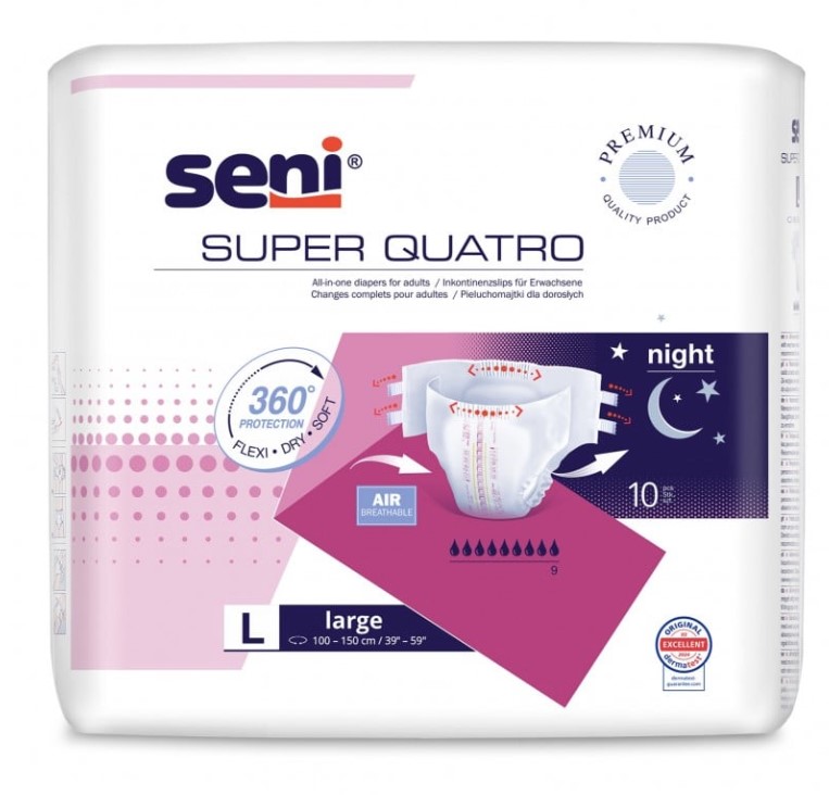 Pieluchomajtki Seni Super Quatro L 10szt