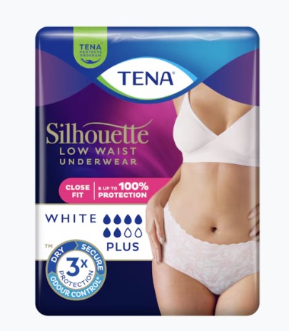 Majtki TENA Silhouette Plus White L 10szt z niskim stanem