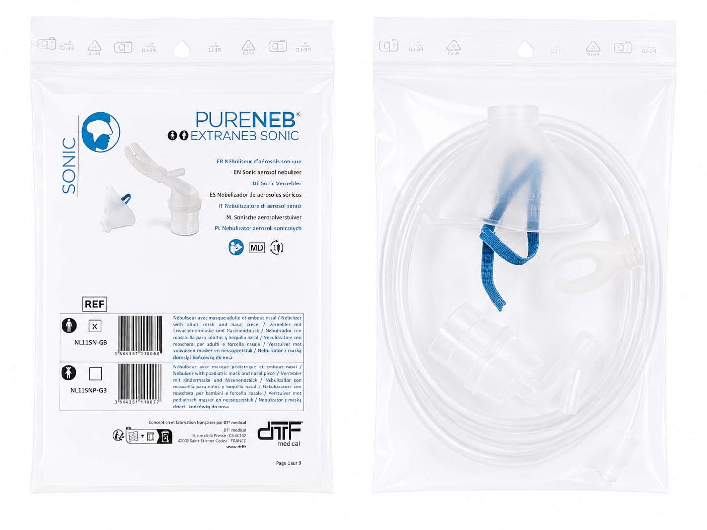Zestaw do nebulizacji do inhalatora AEROSONIC+ NL11SN-GB dla dorosłych