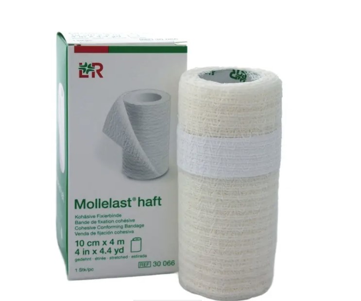 Mollelast haft 10 cm x 4 m 1szt opaska kohezyjna podtrzymująca