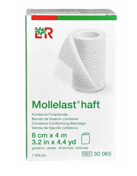 Mollelast haft 8 cm x 4 m 1szt opaska kohezyjna podtrzymująca