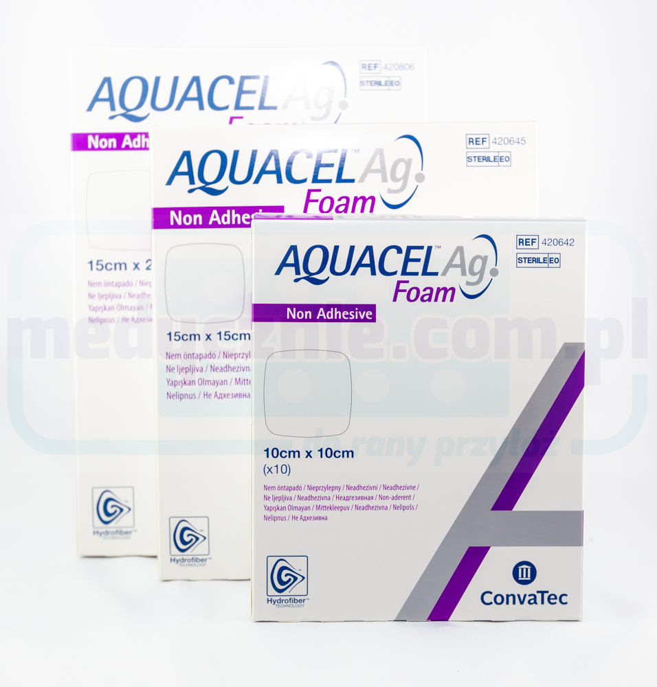 Aquacel Foam Ag Non Adhesive 10*10cm wielowarstwowy opatrunek piankowy 1szt - obrazek 2