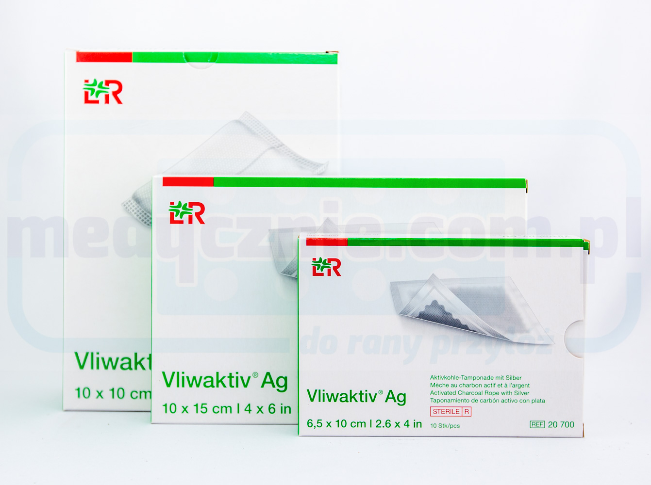 Vliwaktiv AG 10*20cm opatrunek z węglem aktywnym i srebrem 1szt