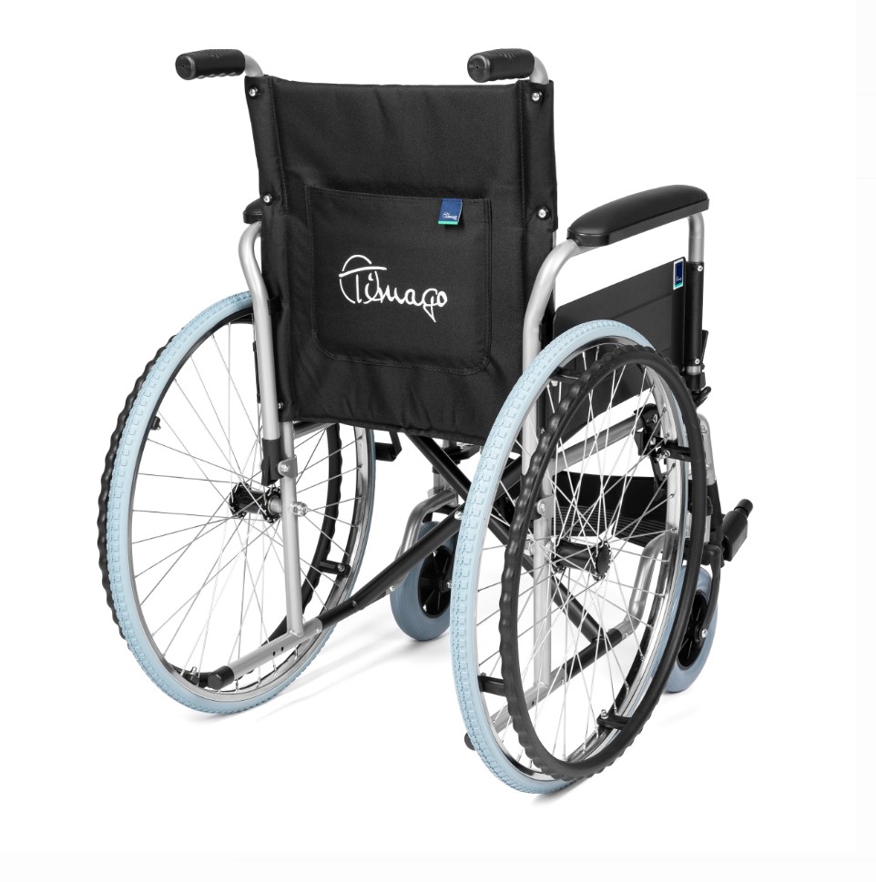 Wózek inwalidzki stalowy BASIC-TIM H011-B rozm. 46cm - obrazek 2