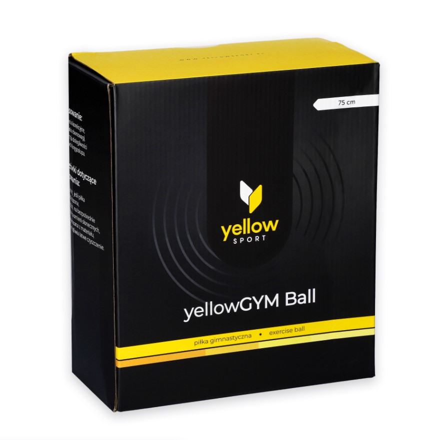 Piłka rehabilitacyjna yellowGYM ball 75cm żółta - obrazek 3