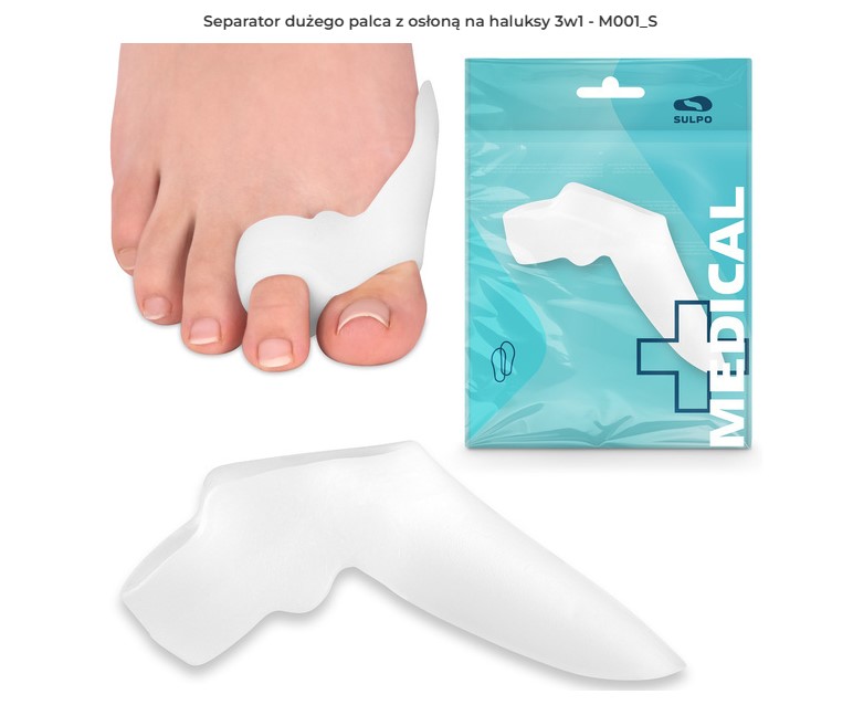 Haluksy - Separator M001_SA 1szt dużego palca z osłoną na haluksy 3w1