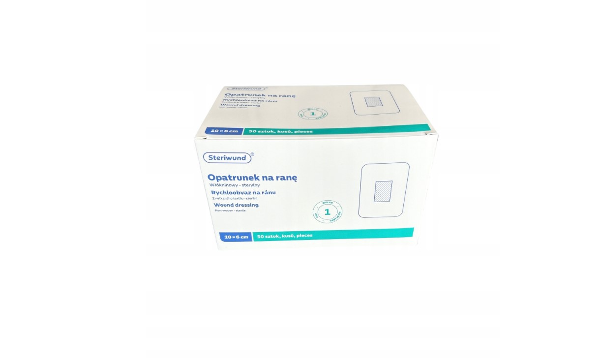 Opatrunek z wkładem chłonnym STERIWUND 6cm x 10cm 50szt