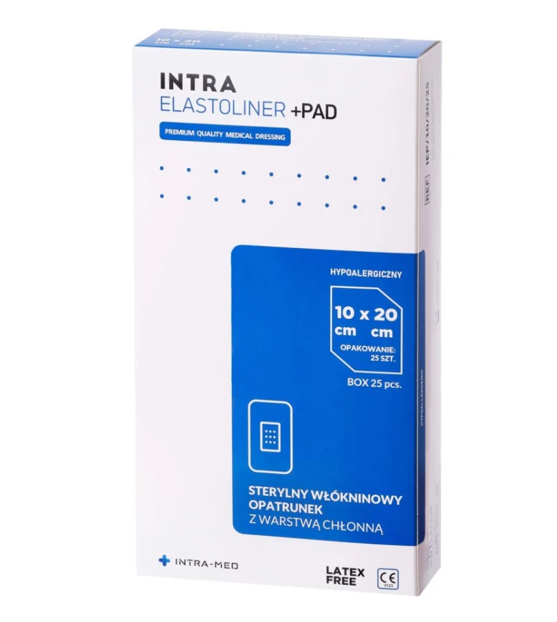 Opatrunek z wkładem chłonnym ELASTOLINER+PAD 10cm x 20cm 25szt