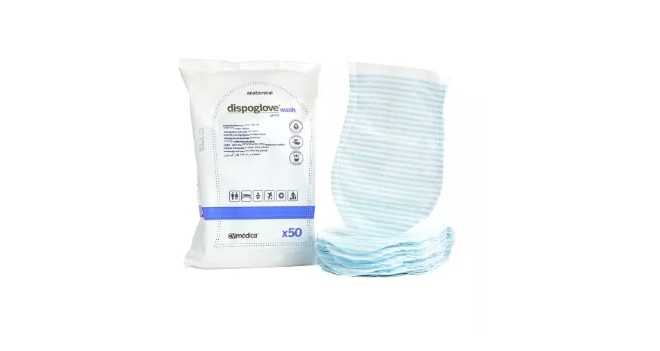 Myjka/rękawica nasączona mydłem 17*25cm 50szt DISPOWASH