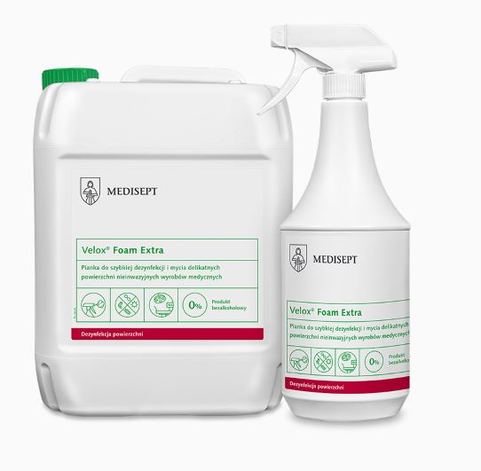 Velox Foam Extra 5L pianka do szybkiej dezynfekcji i mycia delikatnych powierzchni