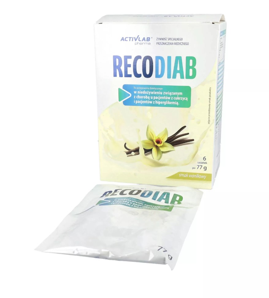 RecoDiab koktail odżywczy smak wanilia 77g 1szt DLA DIABETYKÓW