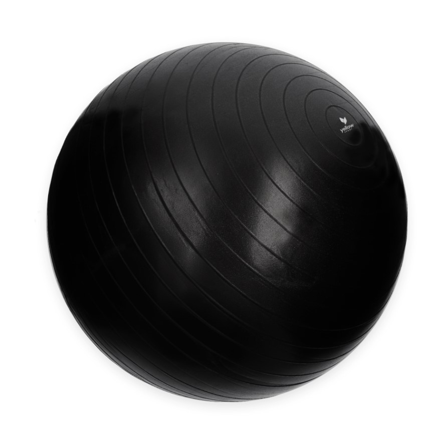 Piłka rehabilitacyjna yellowGYM ball 65cm czarna - obrazek 2