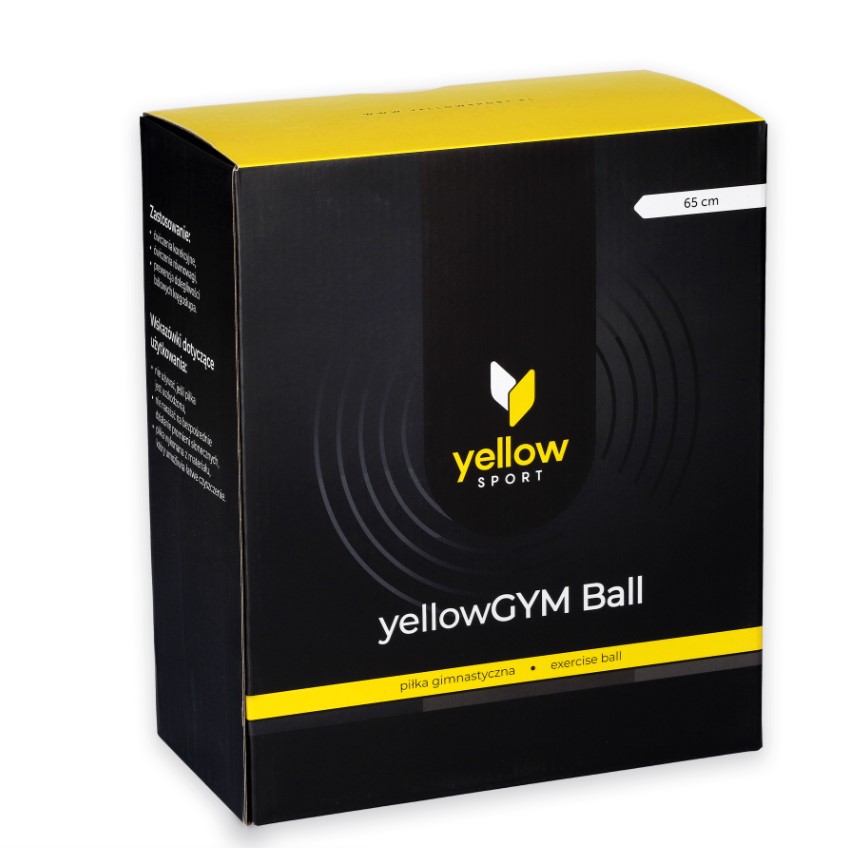 Piłka rehabilitacyjna yellowGYM ball 65cm czarna - obrazek 3
